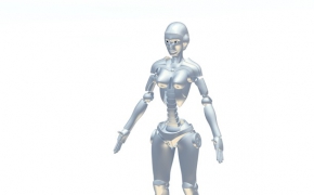 科幻女机器人C4D模型 sci female robot