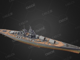 法国海军阿尔萨斯级战列舰C4D模型下载Alsace 3d model