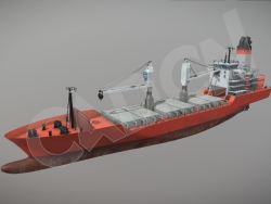 海洋货运货船工程作业船模型 Cargo ship