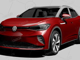 大众id-4-gtx绿色新能源纯电车2021款C4D汽车模型下载