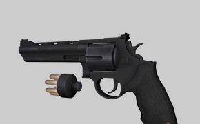 马格南左轮手枪 半自动手枪C4D模型 44 MAG