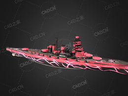 日本二战前比睿号战列舰C4D模型下载ARP Hiei 3d model