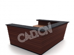 包围式收银柜台办公家具C4D模型