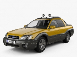 斯巴鲁汽车 斯巴鲁皮卡车C4D模型 Subaru Baja 2002 3D model