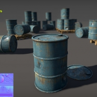 汽油桶3D模型：Free Fuel Can Pack