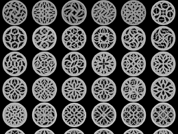 精美绝伦的四十圆形雕花装饰C4D模型：传统与现代交融的艺术瑰宝，展现设计之美与工艺之巅