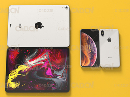 苹果手机 ipad平板电脑C4D模型 iphone xs max and ipad pro