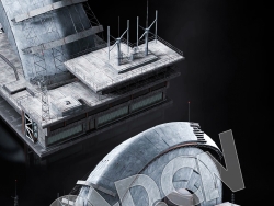 C4D科幻外星秘密基地蒸汽朋克建筑模型 KB3D_HEM_BldgMD_D_grp