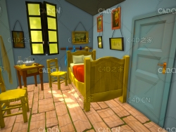 C4D梵高卧室模型