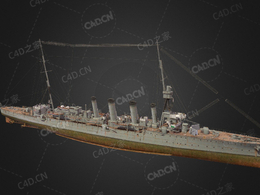 英国皇家海军波特兰号II 阶巡洋舰C4D模型下载Weymouth 3d model