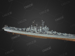 美国海军伍斯特级巡洋舰伍斯特轻型巡洋舰三维模型下载Worcester 3d model