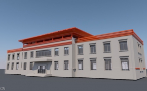 办公楼建筑单体C4D模型源文件
