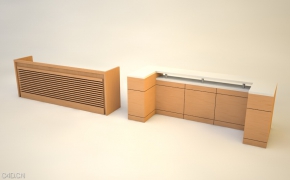 前台接待桌C4D模型 Receptionist Table