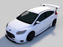 白色福特两厢赛carC4D模型 Ford Fox