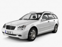 奔驰旅行版汽车C4D模型 Mercedes-Benz C-Class (W203) estate 2005 3D model