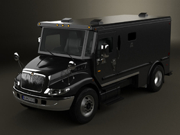 黑色国际装甲卡车3D模型 Hum3D – International Durastar Armored 2002