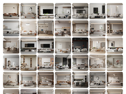 百套高质量家装设计效果图场景 现代轻奢简约C4D工程文件