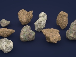 石头 石块C4D模型 stone 3d model