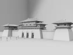隋唐洛阳城端门三维建模（Cinema 4D＋VRay）