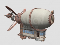 复古飞行器 Steampunk Airship digital art