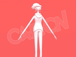 C4D卡通女孩角色模型