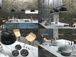 C4D室内模型：餐厅厨房 CGTrader – BeInspiration 79 3D models