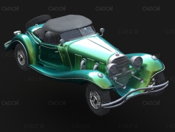 奔驰复古老爷车C4D模型3D Mercedes Roadster Model