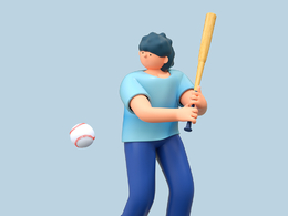 棒球比赛男性人物C4D OCTANE模型下载