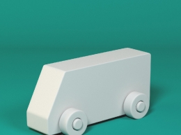 低面卡通厢式货车图标模型Van