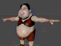 C4D动画人物模型：胖男人 带骨骼、带材质 Sancho