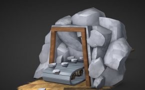 矿石开采运输卡通场景C4D模型 Mining and transport cartoon scene