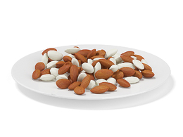 干果盘子里的杏仁和开心果C4D模型下载