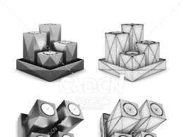 菱形柱金属蜡烛C4D模型