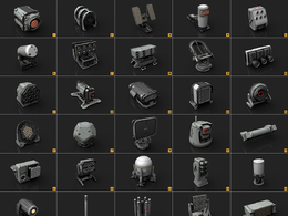 30款高精度科幻装备助力车辆设计革新未来战车武器配件3D模型套件Vehicle attachments kit - 1