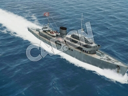 C4D海军舰艇军舰舰船-卡尔·彼得斯舰队驱逐舰模型 Carl Peters Fleet Tender 3d Model
