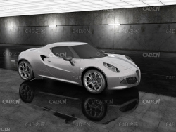 灰色汽车 跑车C4D模型 silver sports car default renderer Decors & 3D Models