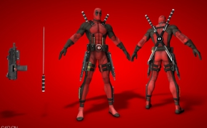 漫威超级英雄影片《死侍》C4D角色模型 deadpool 3d model