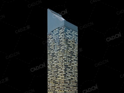 夜间摩天大楼办公楼写字楼C4D模型 Archmodels Vol.103_Night Skyscrapers - model-04
