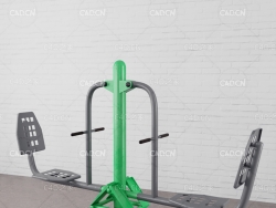 C4D双位柔韧训练器背肌腿部拉伸器械户外健身器材