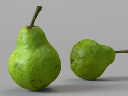 巴梨 青梨C4D模型 Pear 3d model