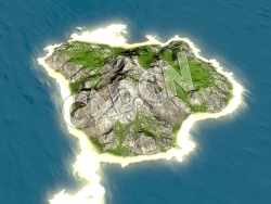 C4D海洋孤岛绿岛模型 Green Island