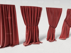 4种不同形态的窗帘 Cinema 4D 3D Model Curtains