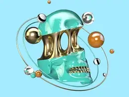 C4D炫酷粘连液体骷髅工程文件
