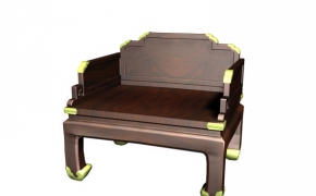 中式家具模型：菊花图宝座C4D模型