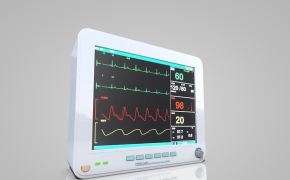 医院医疗器械：心电图心率监视器C4D模型 EKG-Heart-Rate-Monitor