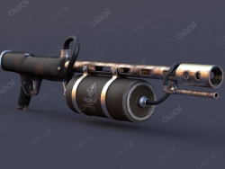 喷火器火焰喷射器火枪C4D模型Flamethrower