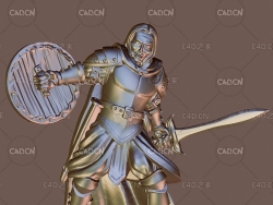 中世纪武士战士雕塑C4D模型 the warrior
