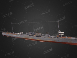 日本海军橘级驱逐舰C4D模型下载Tachibana Lima 3d model