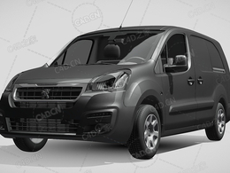标致合作伙伴封闭车厢面包车货车2017款C4D汽车模型下载
