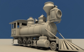 老式火车头C4D模型 The locomotive